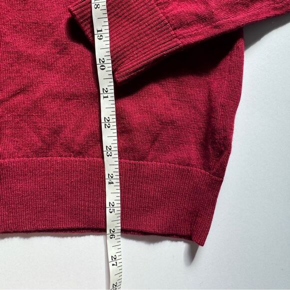 Banana Republic Merino Wool Red V-Neck Sweater Size Medium - Picture 5 of 7